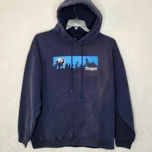 Vintage 90s Dragon Skateboard Hoodie Size Large‎